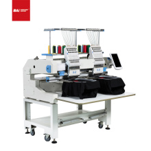 BAI 2 heads garment flatbed hat shoe embroidery machine with good price for factory
